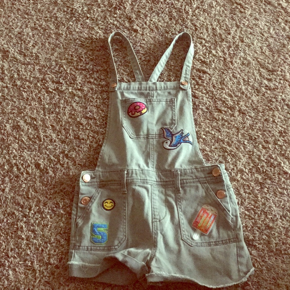 Overalls with colorful patches